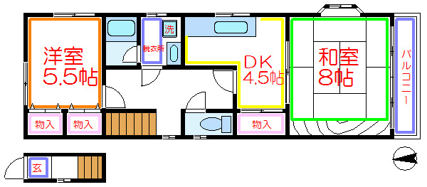 ウエストサイドハウス２番館   間取り