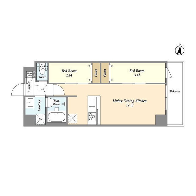 アルファコート梅島 201号室 間取り
