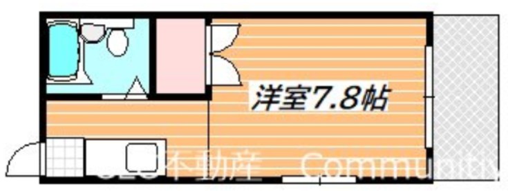 石道ハイツB 間取り図