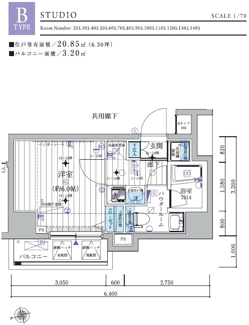 メインステージ北千住Ⅲ 間取り