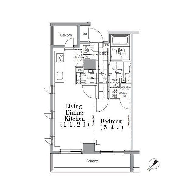 ONE ROOF　FLAT　TSUKISHIMA 間取り