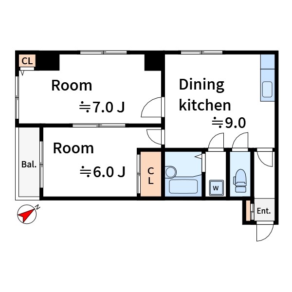 矢島ビル 502号室 間取り
