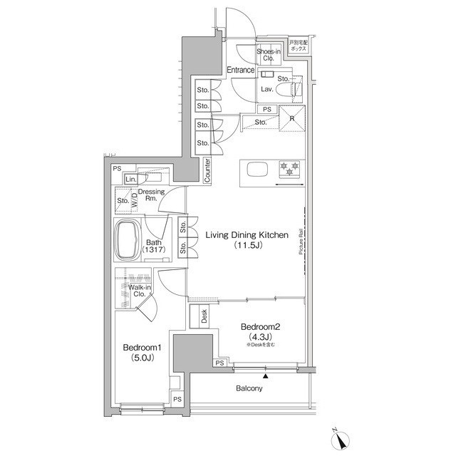 ザ・パークハビオ日本橋茅場町 間取り