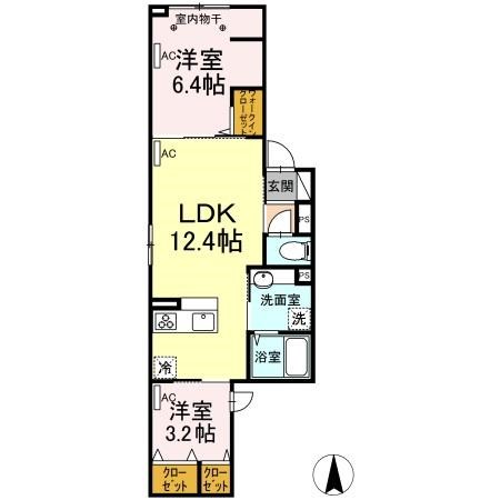 ラリュール清川A  間取り図