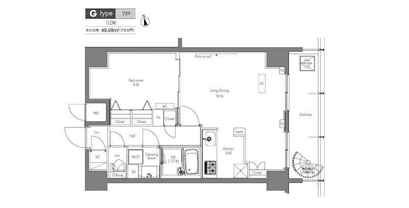 プラウドフラット隅田リバーサイド  間取り図