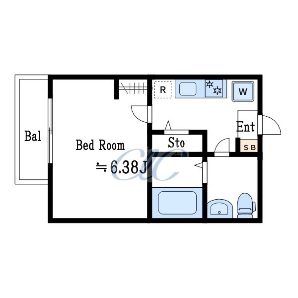 カインドネス一之江 102号室 間取り