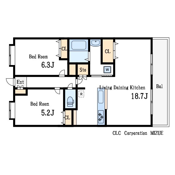 エヴァーグリーン瑞江Ⅲ 間取り図