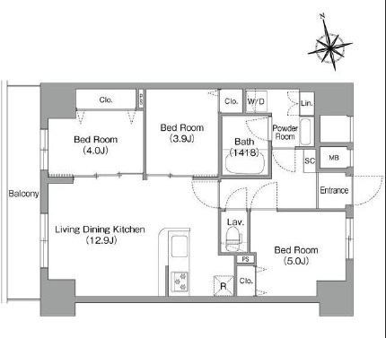 コンフォリア・リヴ南砂町EAST  間取り図