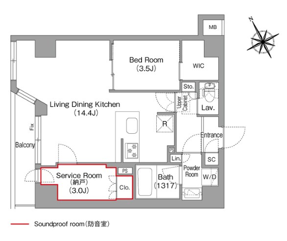 コンフォリア・リヴ平井ＭＵＴＩＯ 間取り