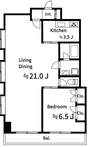 ＳＵＮ　ＯＬＩＶＥ新名 間取り図