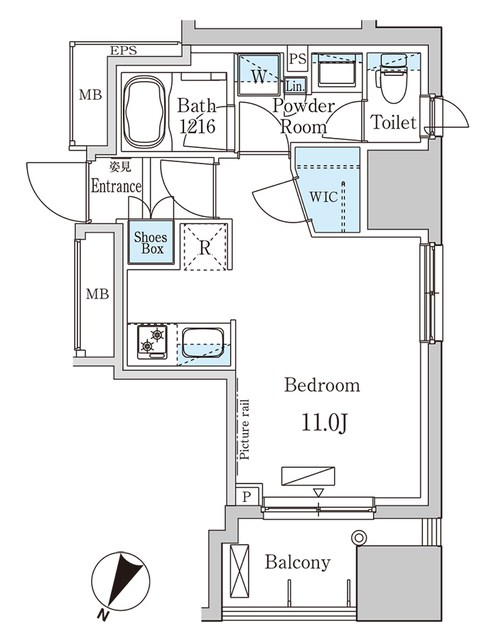 パークアクシス小伝馬町   間取り