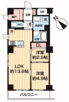 アスブルーム奥浅草 間取り図
