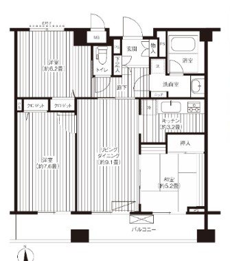 プリムヴェール西尾久メゾンＢ  間取り図