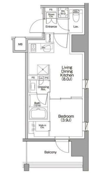 ザ・パークハビオ行徳駅前 501号室 間取り