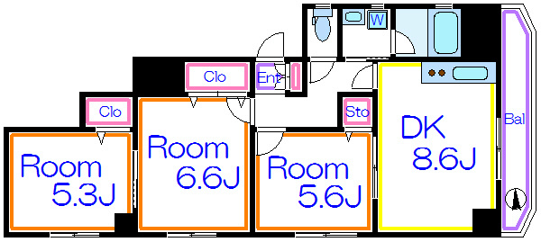 ヴェルジェ扇 間取り