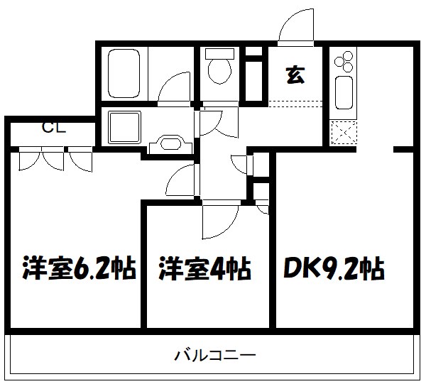 アクアガーデン 302号室 間取り