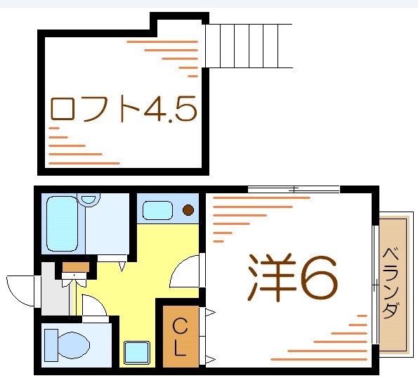 キューブハイツ瑞江 201号室 間取り
