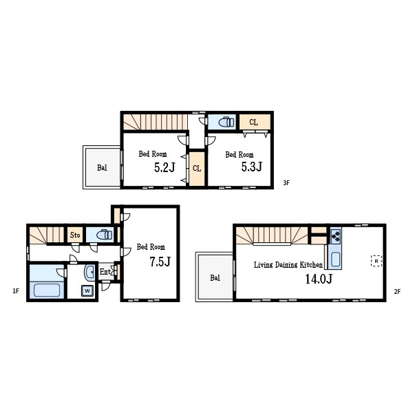 仮称）ミ・パティオB棟 間取り