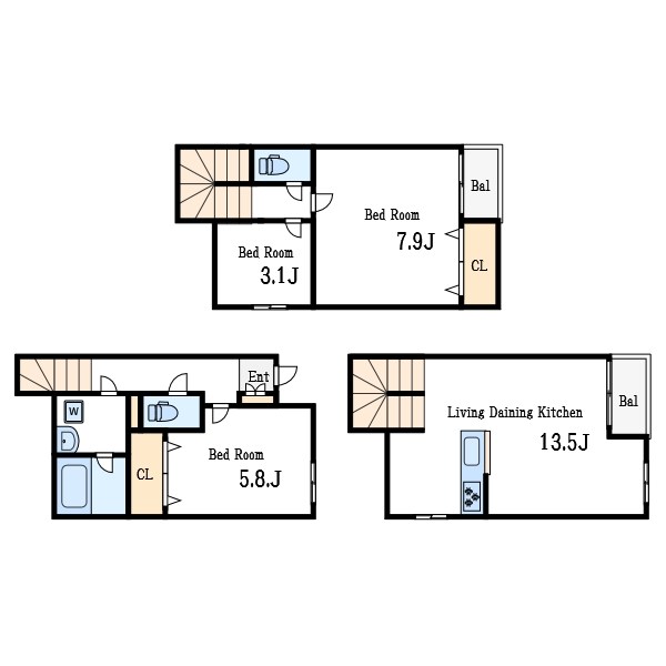 仮称）ミ・パティオB棟 間取り