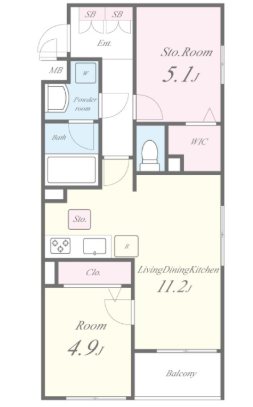 Le　SOLEIL（ル・ソレイユ） 303号室 間取り