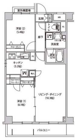 オチェアーノ南行徳 301号室 間取り