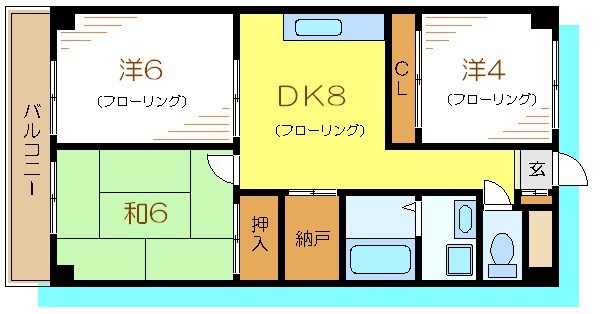 イーストハイム篠崎 1302号室 間取り
