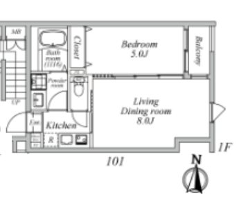 プラスドア北千住 101号室 間取り