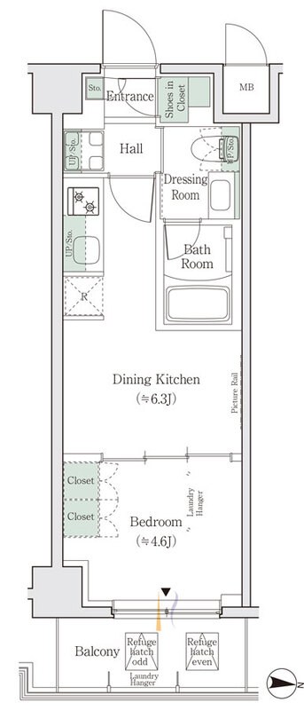 ワンルーフレジデンス亀戸 間取り