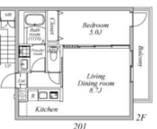 プラスドア北千住 201号室 間取り