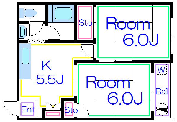 コーポ中島 203号室 間取り