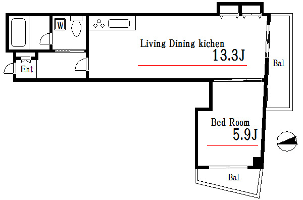 メゾントルチュベルト 201号室 間取り