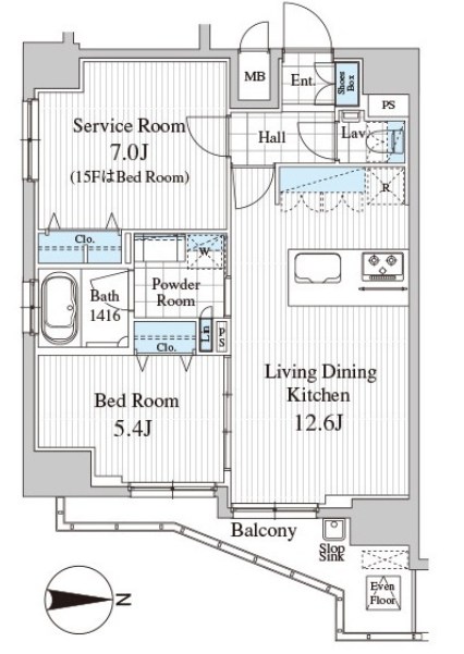 Totsu Residence Kaminarimon(ﾄｳﾂｳ　ﾚｼﾞﾃﾞﾝｽ　ｶﾐﾅﾘﾓﾝ) 間取り図