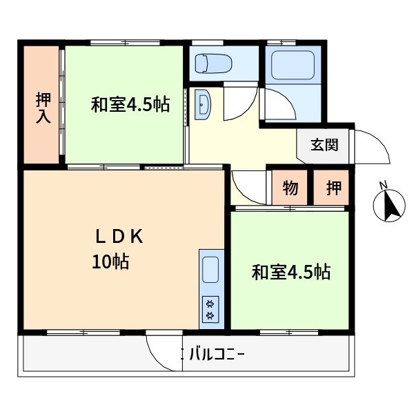 舎人吉岡ハイツ 間取り