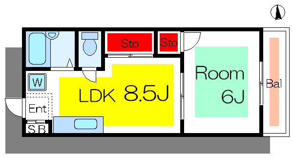 シティーフラッツ 205号室 間取り