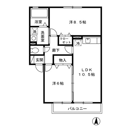エーデルハイムＡＳＡＫＡ-Ｂ 間取り