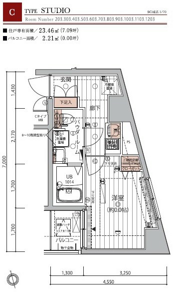 メインステージ北千住Ⅱ 間取り図