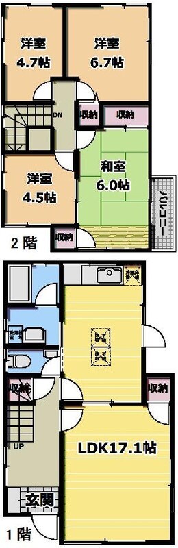 北区神谷１丁目貸家 間取り図