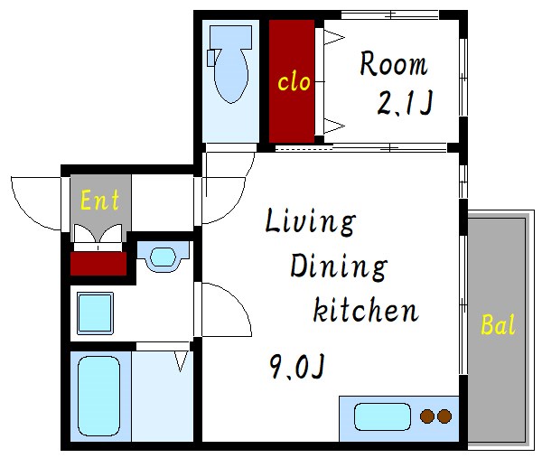 シルフィード 102号室 間取り