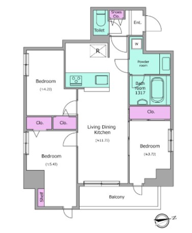 ドゥーエ日暮里Ⅲ 間取り
