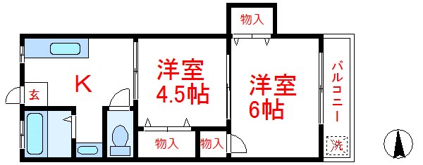 上原コーポ  間取り