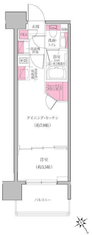 レジディア門前仲町プレイス 間取り図