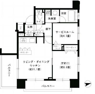 パークキューブ浅草田原町 間取り図