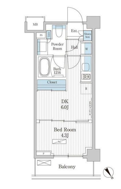 パークアクシス門前仲町テラス 間取り図