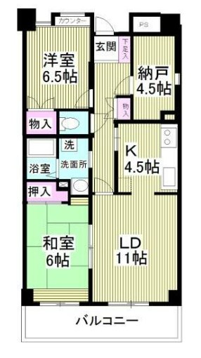 キャリーハイツFUNAKIⅡ 間取り図
