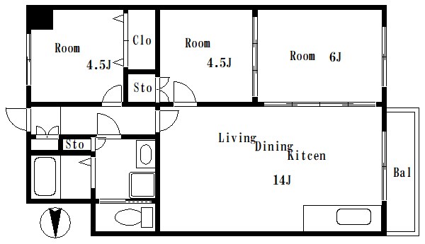 北砂4丁目住宅 間取り図