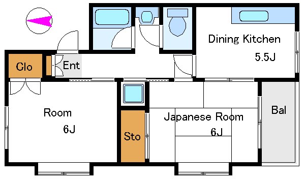 メゾンクレールＢ棟 201号室 間取り