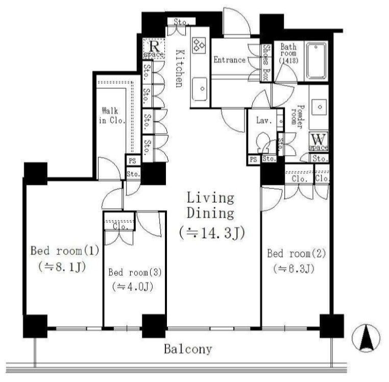リバーポイントタワー 間取り