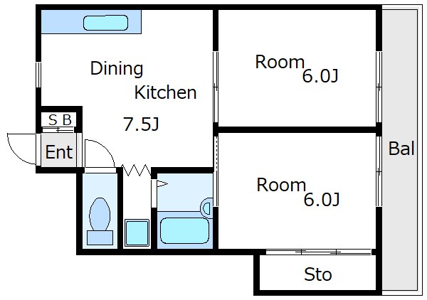 クイーンハイツ 203号室 間取り