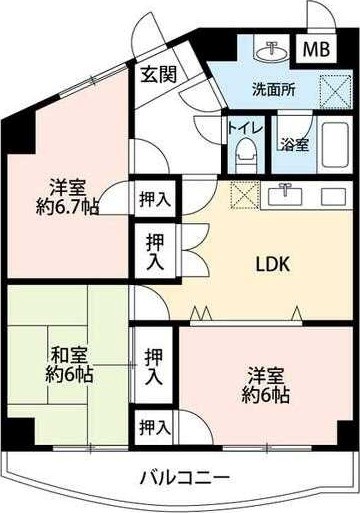 ドミールヒノデKANAMORI 501号室 間取り
