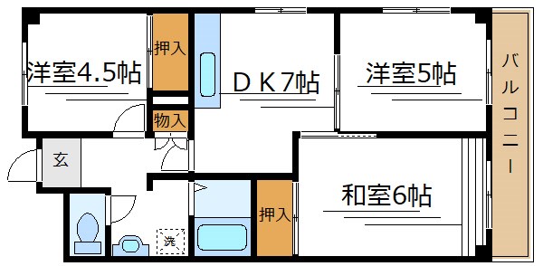 泉コープ　西棟 間取り